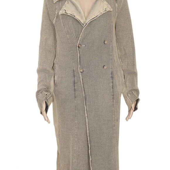 Free People FP One Landon Jacket Thermal Dress Brown Button L - Picture 2 of 6